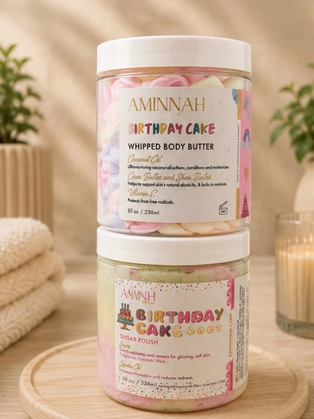 Aminnah (NWT) Birthday Cake Whipped Body Butter & Sugar Polish